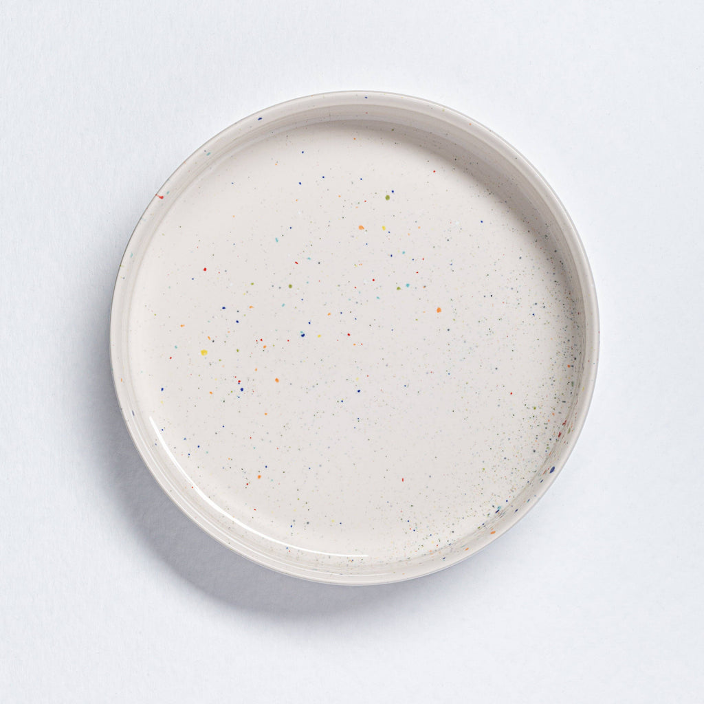 Handmade Stoneware Serving Bowl | White Speckled | 26cm