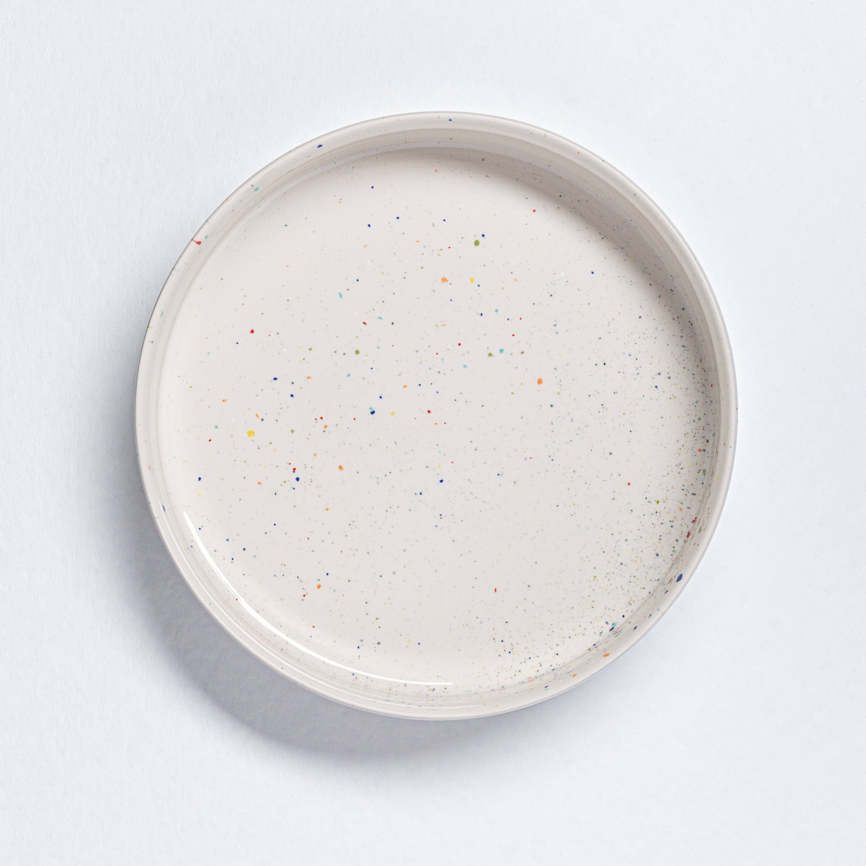 Handmade Stoneware Serving Bowl | White Speckled | 26cm