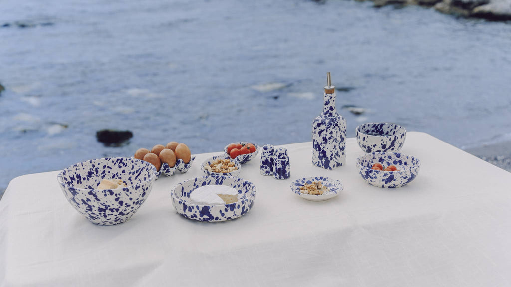Handmade Ceramic Oil Dispenser | Blue Sea | 475ml
