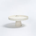 Handmade Stoneware Cake Stand | White Speckled | 28cm