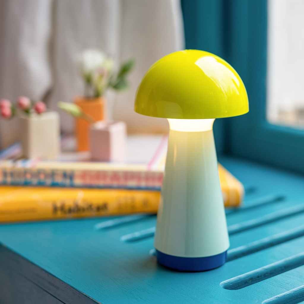 Table Lamp | Yellow & Light Blue