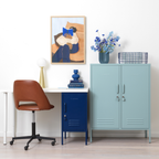 Ocean Blue Metal Storage Cabinet