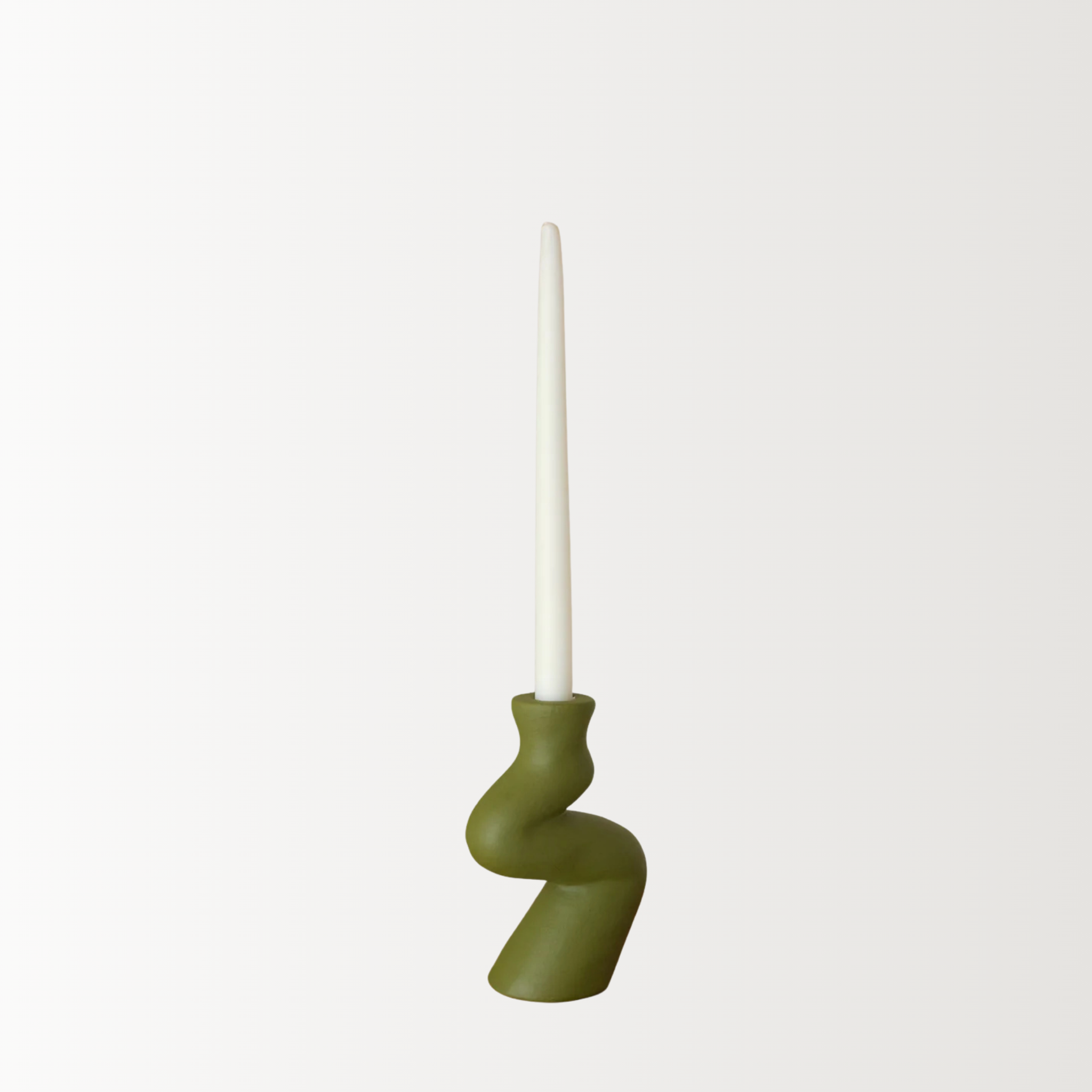Handmade Ceramics Candleholder | Moss Green