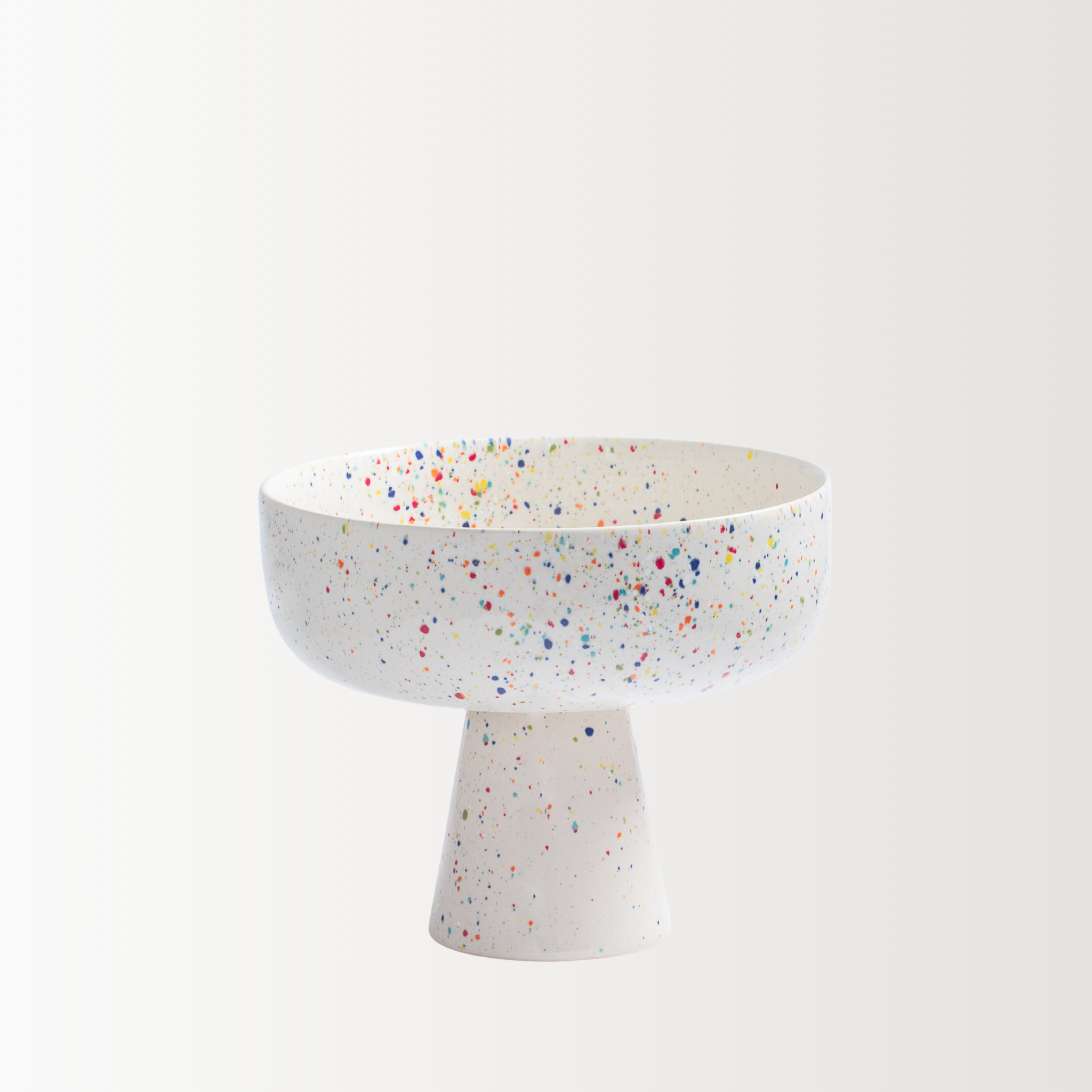 Handmade Stoneware Fruit Bowl | White Speckled