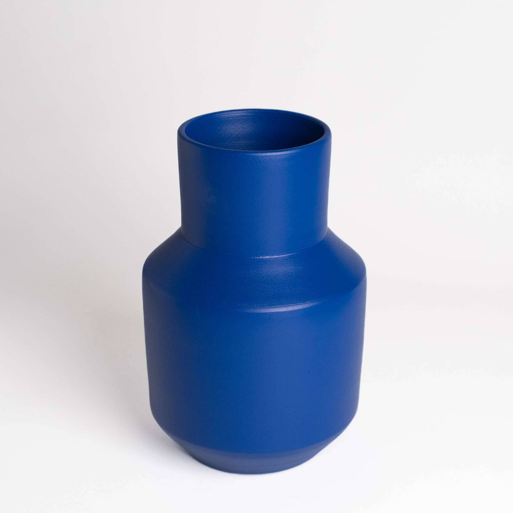 Blue vase on a white background