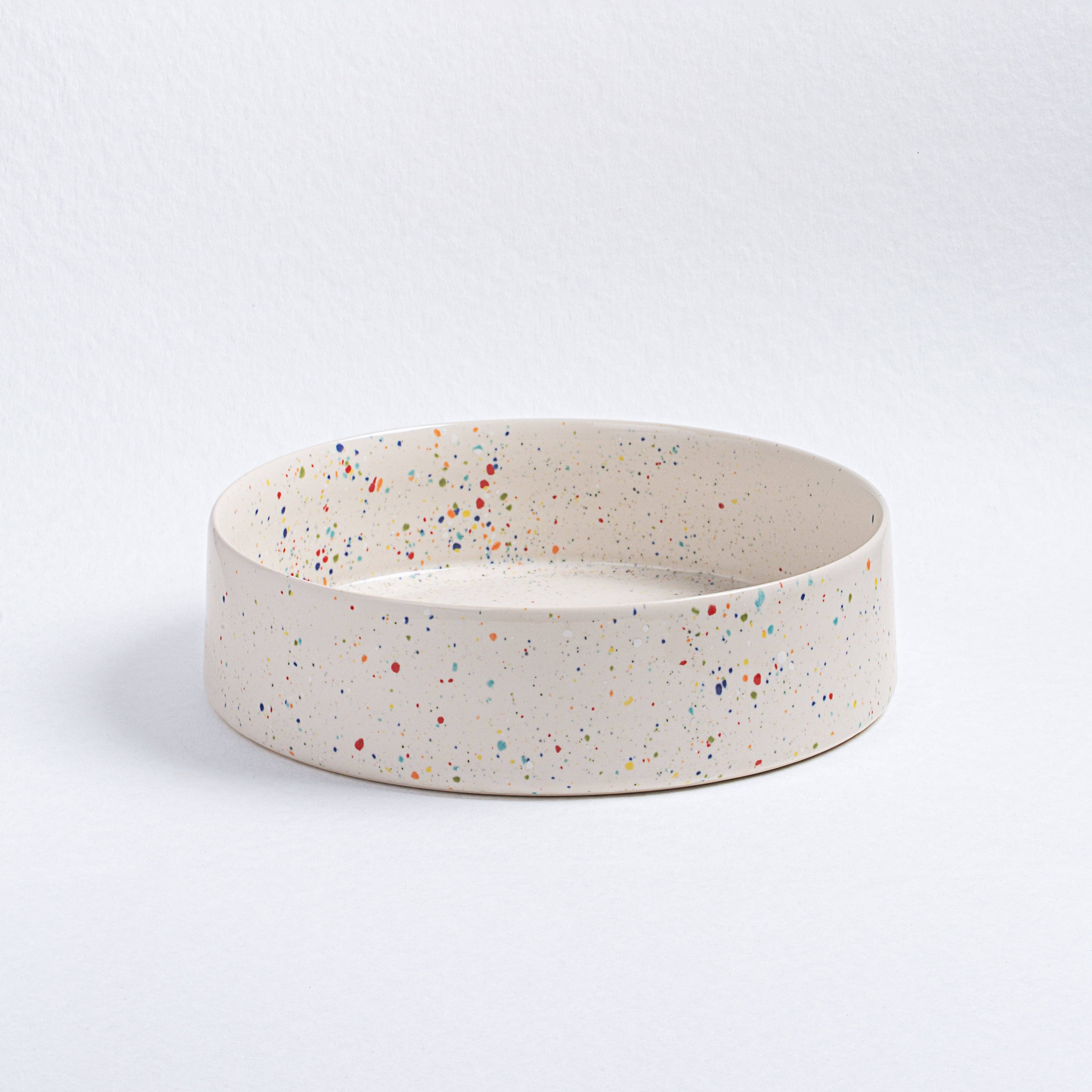 Handmade Stoneware Serving Bowl | White Speckled | 26cm