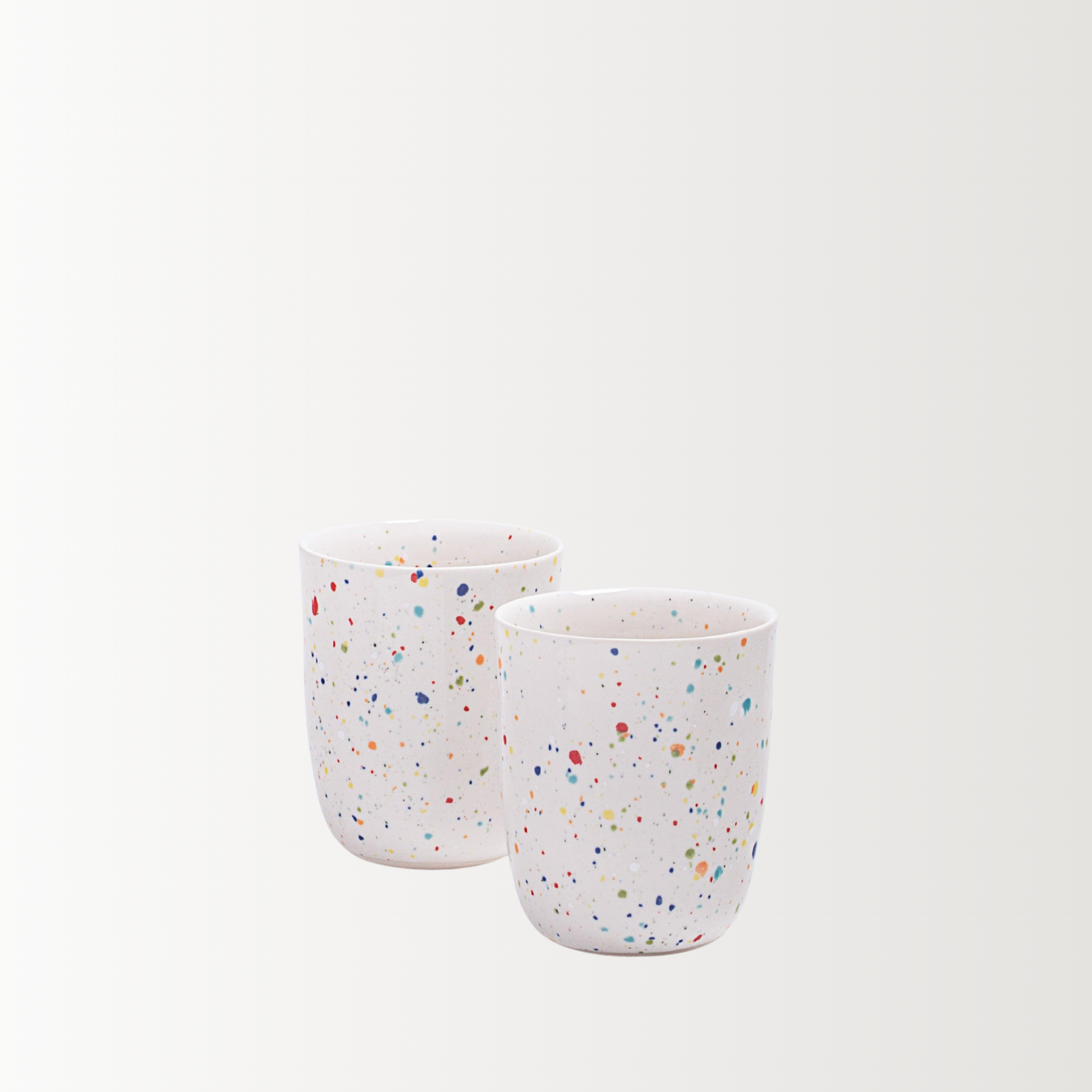 Handmade Stoneware Cup | White Speckled | 220ml