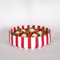 Handmade Ceramic Serving Bowl | Tomato Red Stripes | 22.5 cm