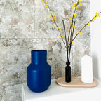Handmade Ceramic Vase | Cobalt Blue Geometry