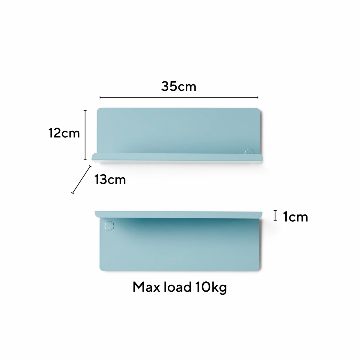 Ocean Blue Metal Wall Shelf – Small