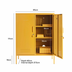 Mustard Yellow Metal Storage Cabinet