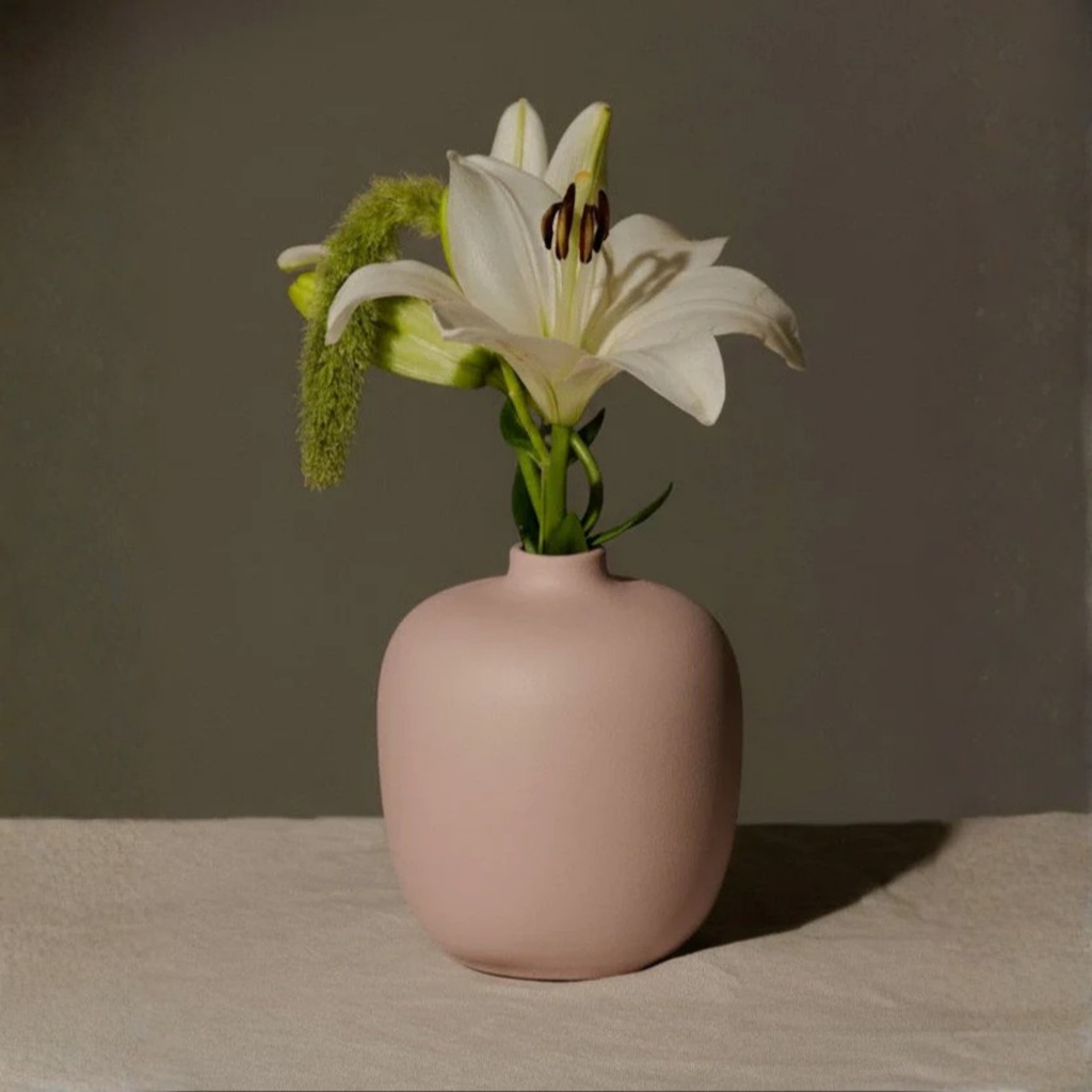 Handmade Ceramic Vase | Light Pink Bubble