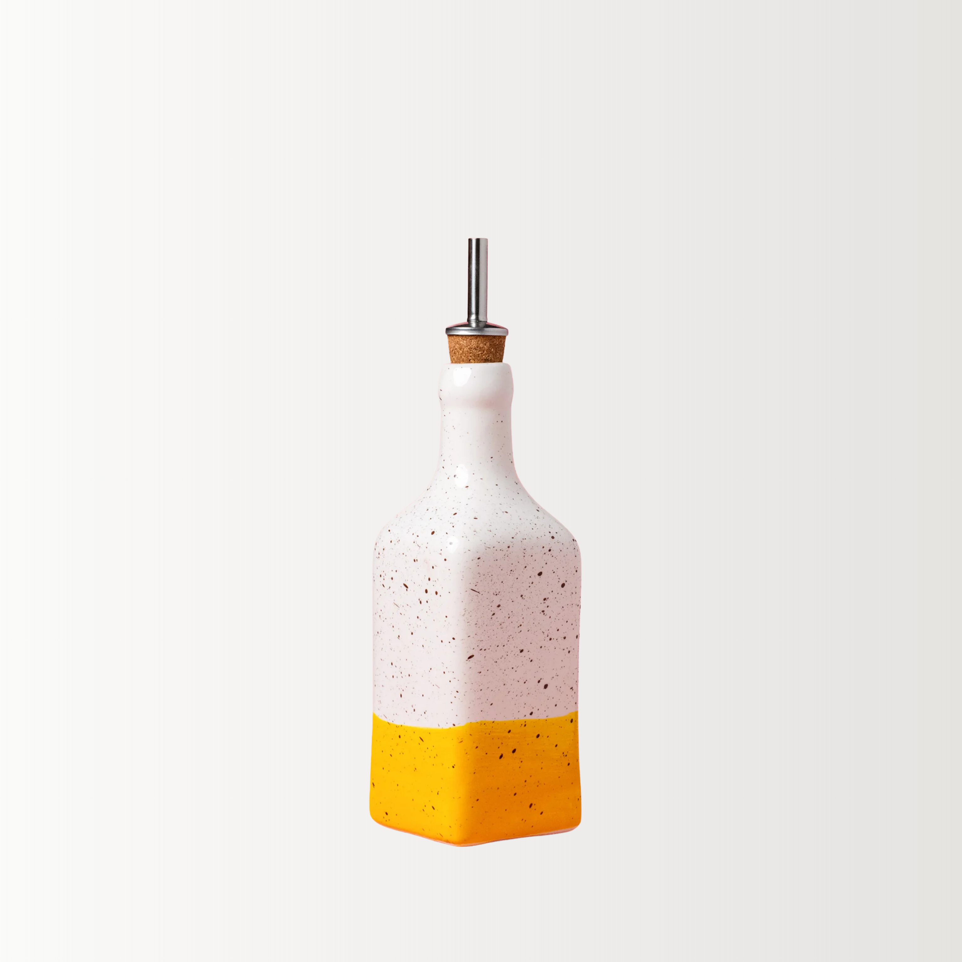 Handmade Ceramic Oil Dispenser | Yellow Freckles | 475ml