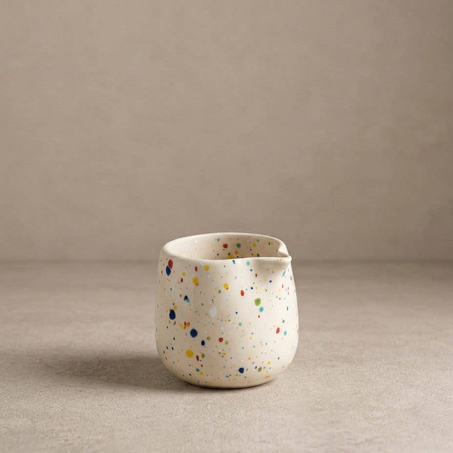 Handmade Stoneware Milk Jug | White Speckled Ceramic Jug