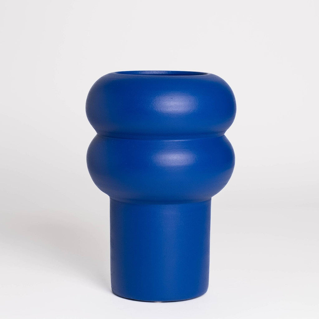 Blue vase on a white background