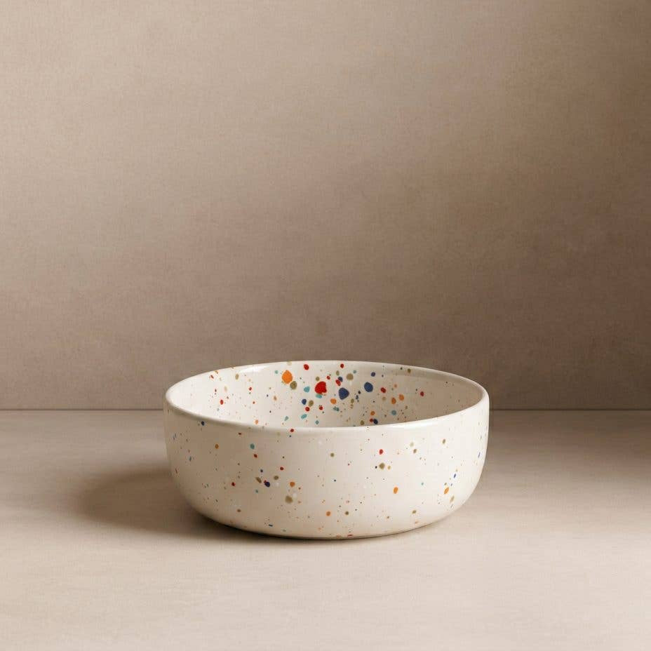 Handmade Ceramic Snack Bowl | White Speckled | 12 cm
