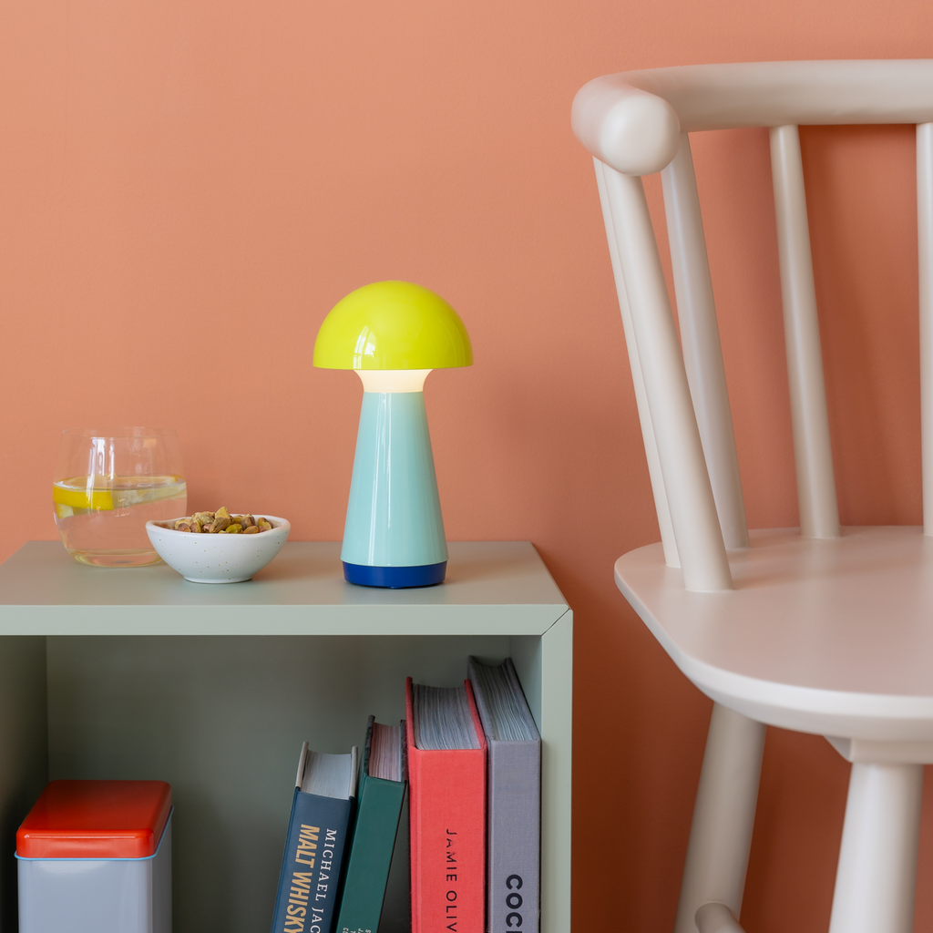 Table Lamp | Yellow & Light Blue