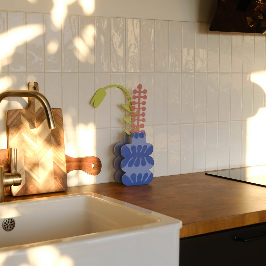 Decorative Wooden Vase | Blue Cloud