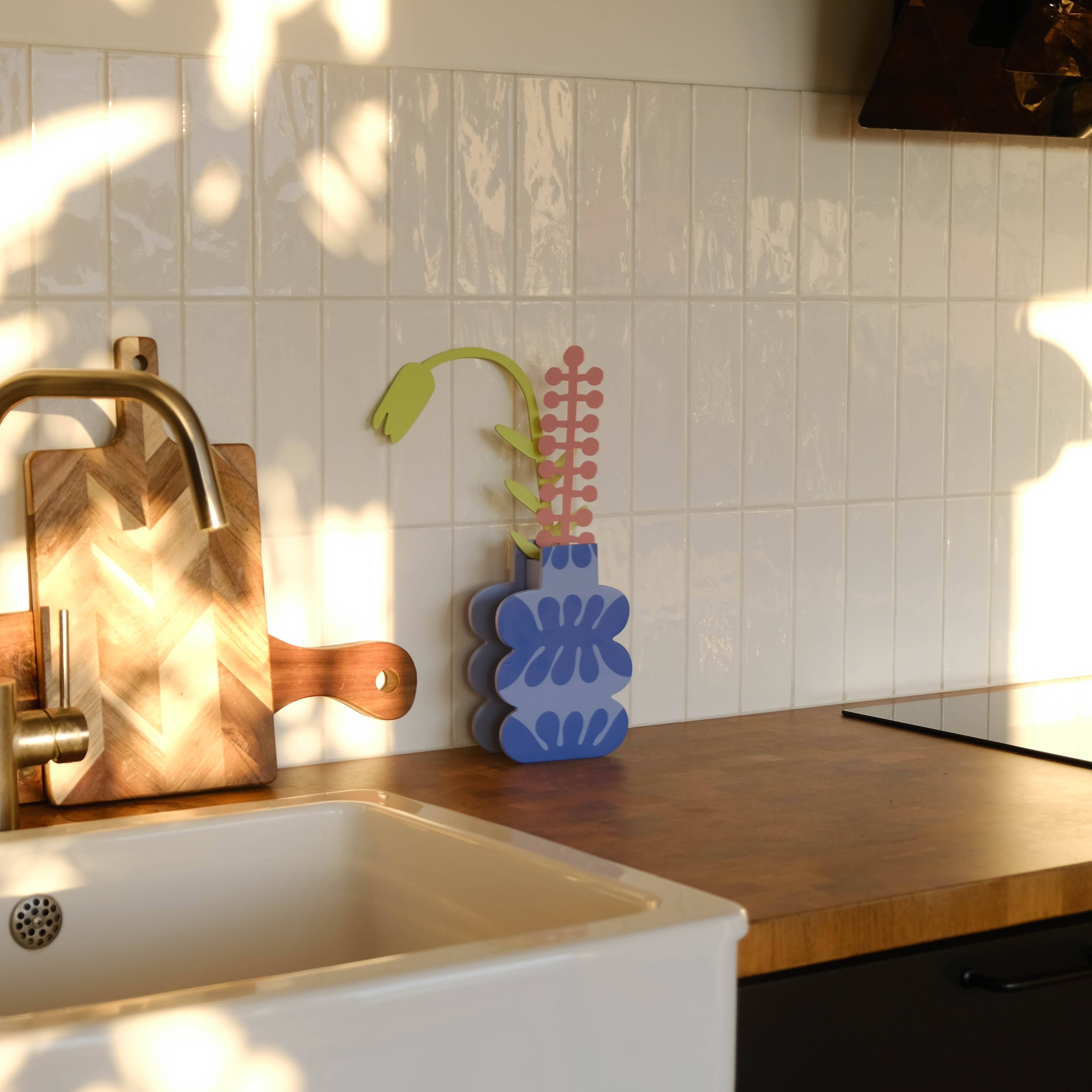 Decorative Wooden Vase | Blue Cloud