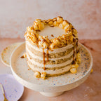 Handmade Stoneware Cake Stand | White Speckled | 28cm