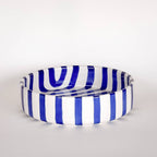 Handmade Ceramic Serving Bowl | Blue Stripes | 22.5 cm