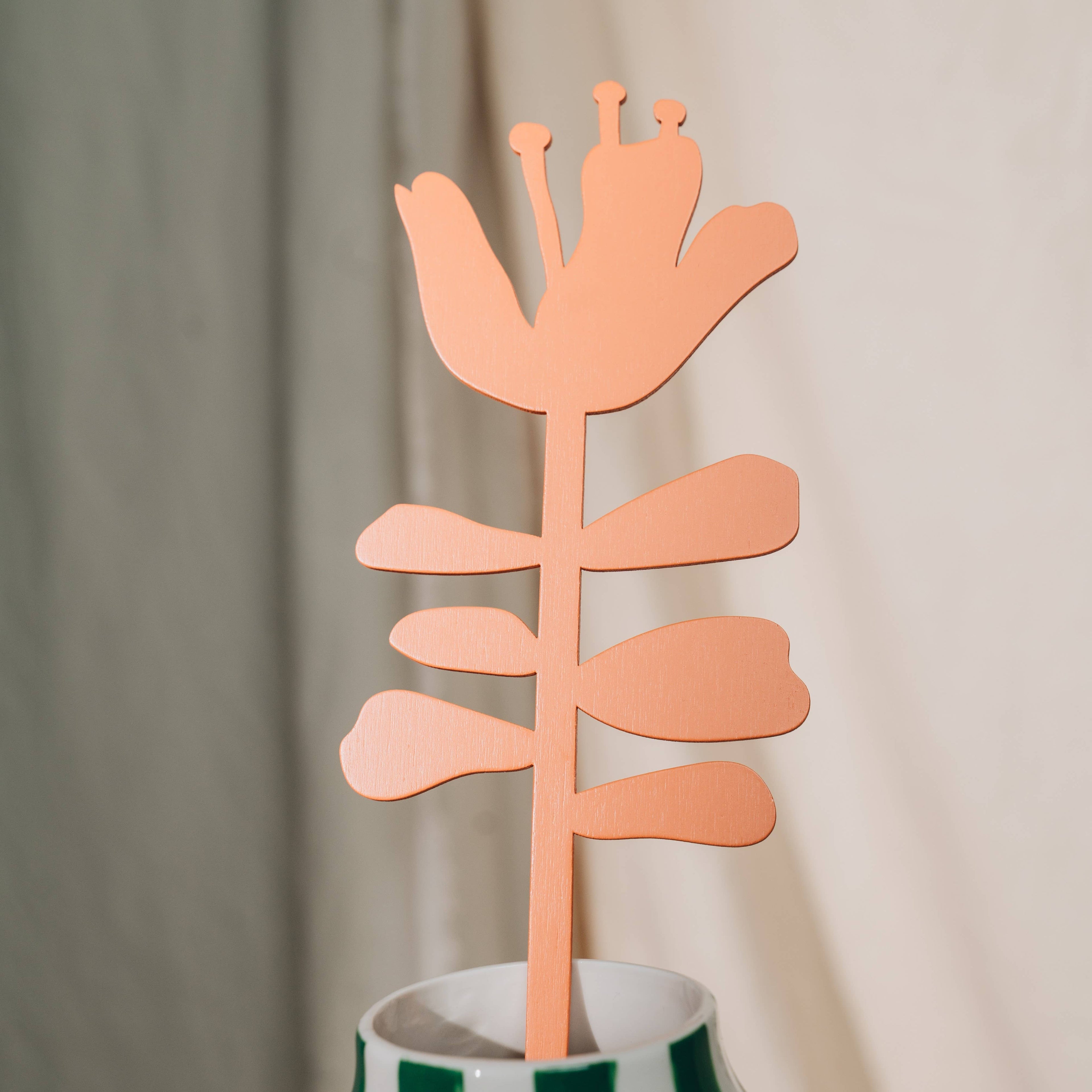 Decorative Wooden Flower | Orange Hibiscus