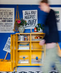 Mustard Yellow Metal Storage Cabinet